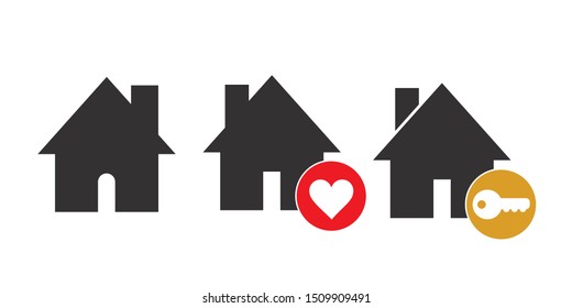 House icon set, vector illustrations.