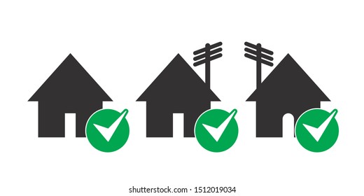 House icon set, vector illustrations.