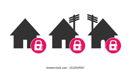 House icon set, vector illustrations.