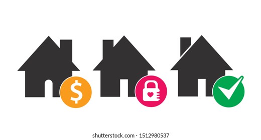 House icon set, vector illustrations.