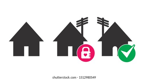 House icon set, vector illustrations.