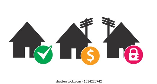 House icon set, vector illustrations.