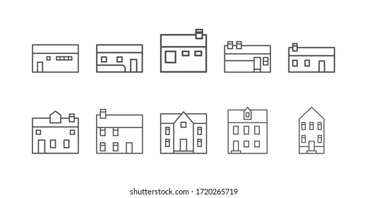 House icon set. Vector line icon.