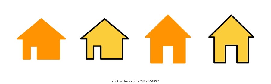 Juego de iconos de la casa para la aplicación web y móvil. Firma y símbolo del hogar