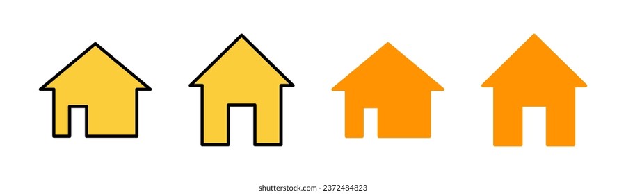 House icon set for web and mobile app. Home sign and symbol