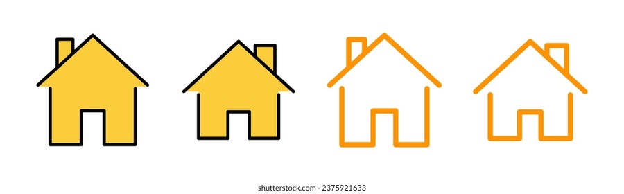 House icon set for web and mobile app. Home sign and symbol