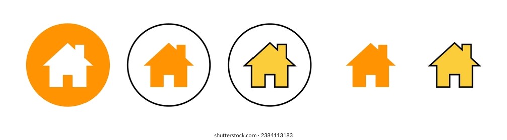Juego de iconos de la casa para la aplicación web y móvil. Firma y símbolo del hogar