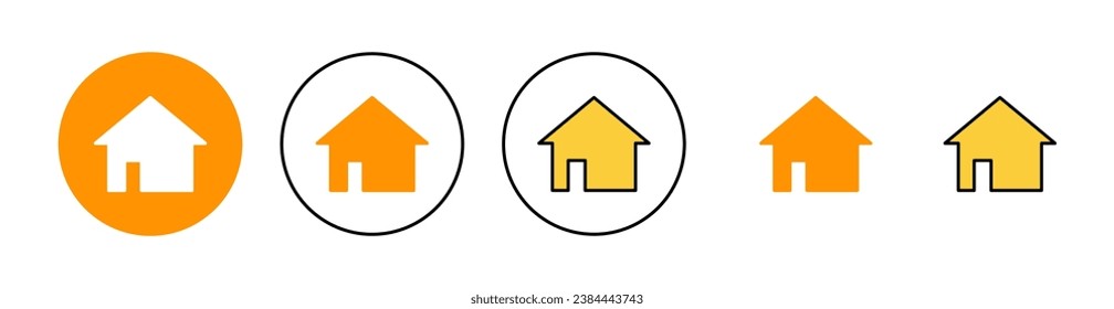Juego de iconos de la casa para la aplicación web y móvil. Firma y símbolo del hogar