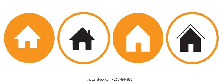 House icon set for web and mobile app. Home sign and symbol