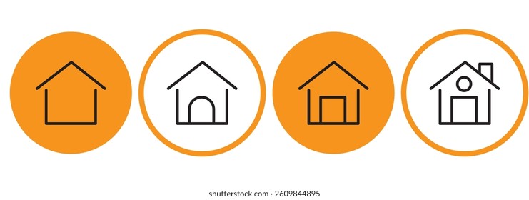 House icon set for web and mobile app. Home sign and symbol