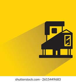 house icon with shadow on yellow background