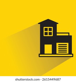 house icon with shadow on yellow background