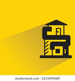 house icon with shadow on yellow background