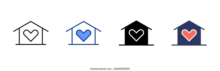 House icon sheet multiple style collection