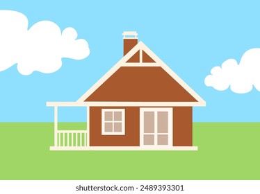 House icon. Side View Icon. Flat style. Vector icon.
