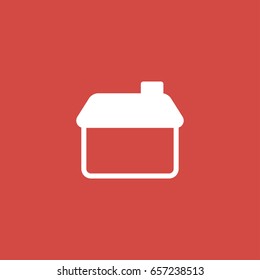 house icon. sign design. red background