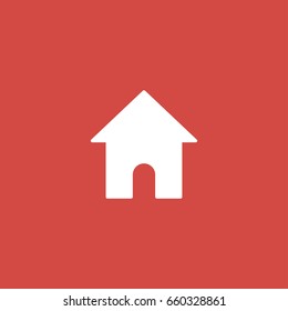 house icon. sign design. red background