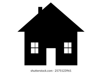 House icon silhouette vector illustration
