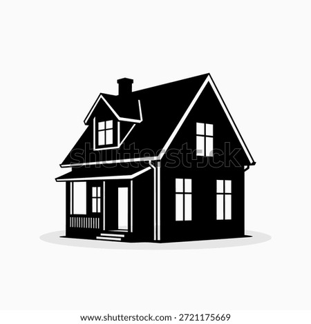House icon silhouette vector illustration. Simple black and white graphic symbol of a residential building or property.