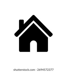 Vector de la silueta del icono de la casa sobre fondo blanco