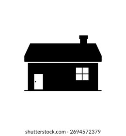 Vector de la silueta del icono de la casa sobre fondo blanco