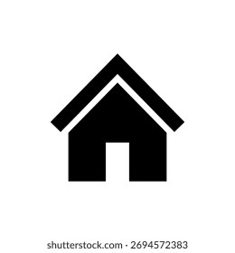 Vector de la silueta del icono de la casa sobre fondo blanco