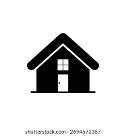 Vector de la silueta del icono de la casa sobre fondo blanco