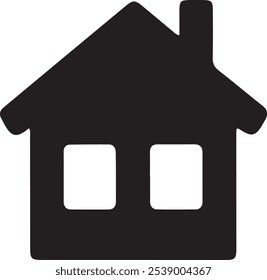 house icon silhouette vector style with white background
