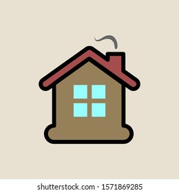 House icon simple flat style Christmas symbol.