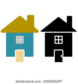 house icon, simple flat style, illustration, logo sign symbol pictogram template, for ui or ux isolated on white for mobile app, editable