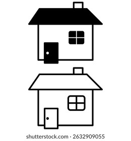 Icono de la casa, estilo plano simple, ilustración, Plantilla de pictograma de símbolo de logotipo, para UI o UX aislado en blanco para App móvil, editable