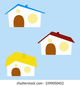 House icon simple sign.  House icon flat vector illustration for logo, web, app, UI. House isolated on blue.