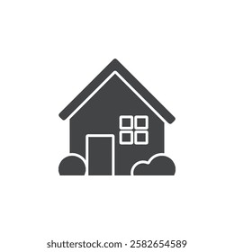 house icon simple thin line vector