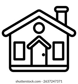 house icon Simple thin line stroke