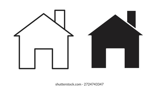 Vectores simples del icono de la casa en negro, convenientes para los proyectos