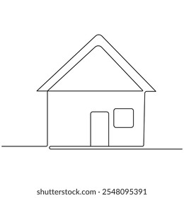Ícone da casa arte de linha única, desenho contínuo de uma linha de isolada arte vetorial contorno 