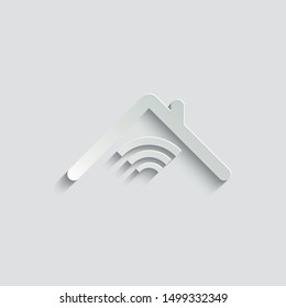    house icon. smart home icon.  paper icon  with shadow 