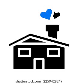 house icon solid blue black valentine illustration vector element and symbol perfect. Icon sign from modern collection for web.