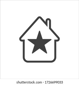 House icon with a star on a white background