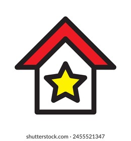 house icon with star, vectori illustration 