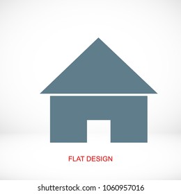 house icon, stock vector illustration flat design style