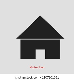 house icon, stock vector illustration flat design style
