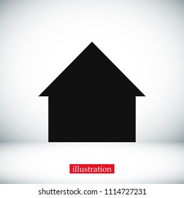 house icon, stock vector illustration flat design style