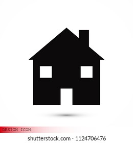 house icon, stock vector illustration flat design style