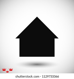 house icon, stock vector illustration flat design style