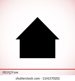 house icon, stock vector illustration flat design style