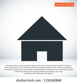 house icon, stock vector illustration flat design style
