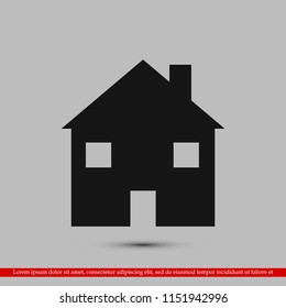 house icon, stock vector illustration flat design style