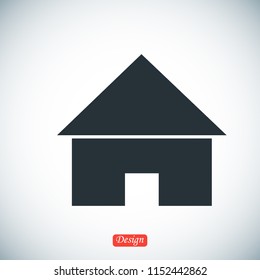 house icon, stock vector illustration flat design style