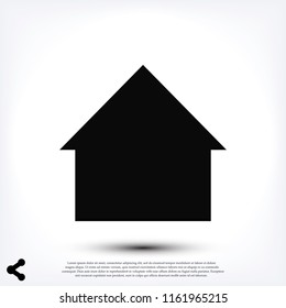 house icon, stock vector illustration flat design style